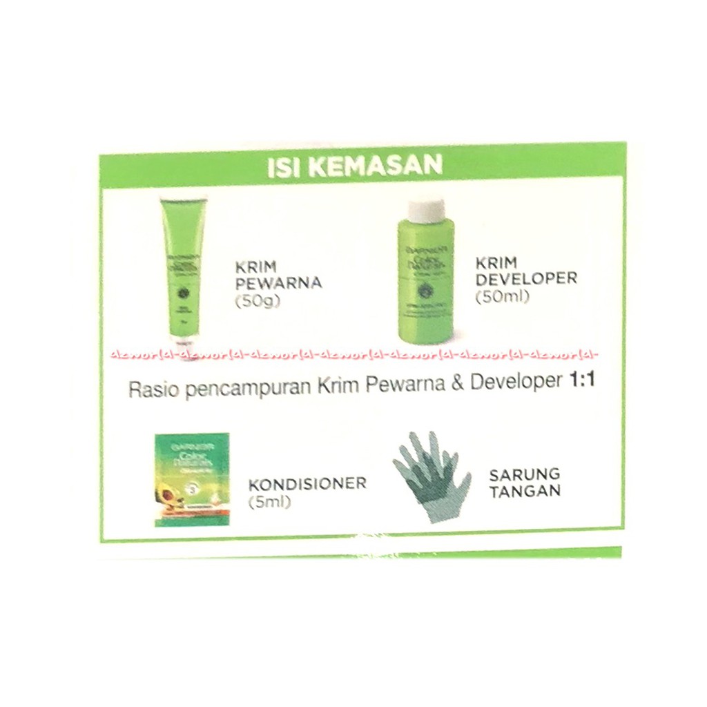 Garnier Color Natural no. 1 Natural Black Hitam Pewarna Rambut Cat Uban Hair Color Pewarna Garnieer