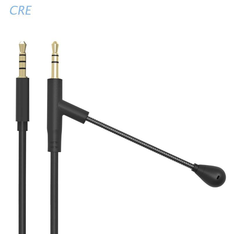 Cre Kabel Mikrofon Boom 1.35m Untuk Headphone 3.5mm Dengan Kondenser Mic