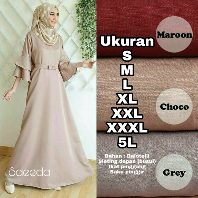 Saeeda Maxy Big Size Ukuran Size S M L XL 2XL 3XL 4XL XXL XXXL  XXXXL 2L 3L 4L 5L  Atasan Blouse Wanita Jumbo Atasan Big Size Kemeja Kerja Korea Over Size