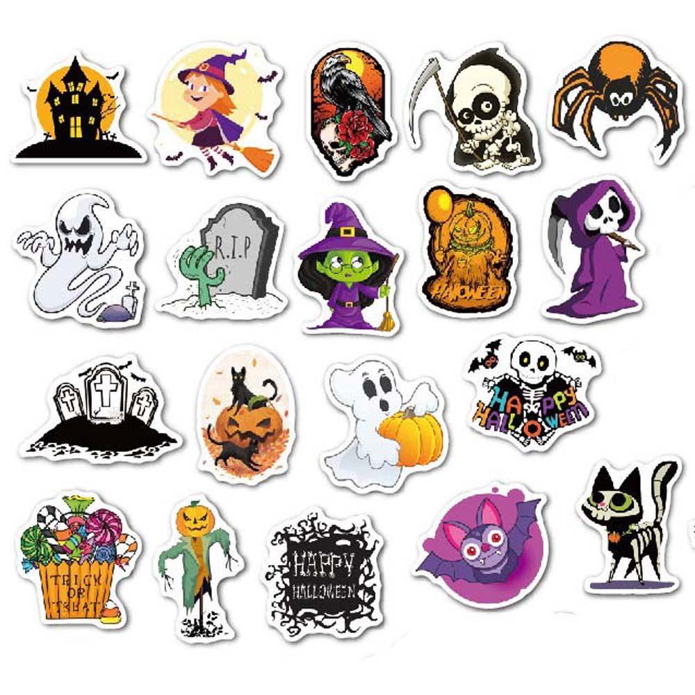 Lanfy Halloween Stiker Jurnal Notebook Hallowmas Labu Scrapbooking Akun Tangan Graffiti Stiker Dekoratif