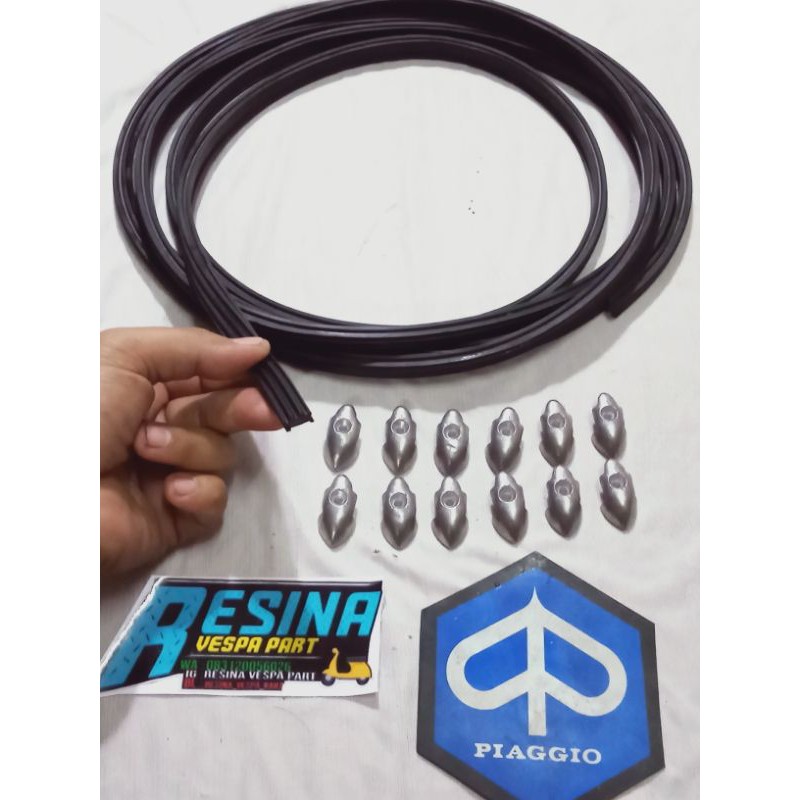 karet tepong vespa super vbb pts good produk metalplash set kiri kanan