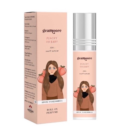 (BPOM) GEAMOORE ADDICTED SERIES Spray 15ml Parfume unisex | Geamoore Parfum Spray 11ml Premium Series-PEACHY BABY - 6 ML