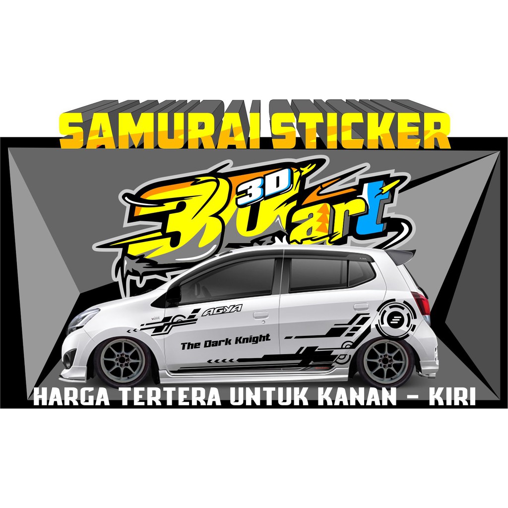 striping sticker mobil agya ayla brio universal custom tulisan