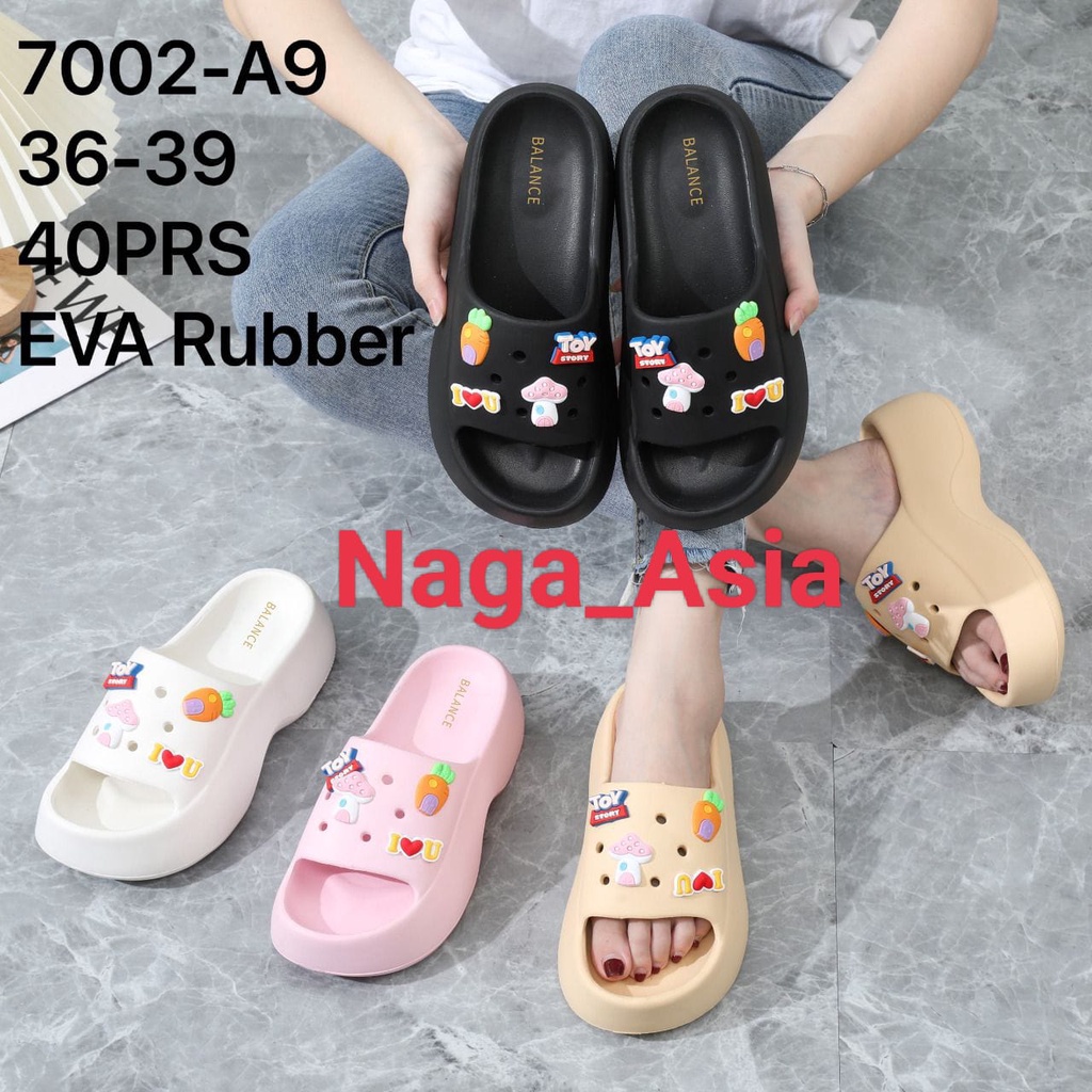 Sandal Slop Fuji 7002-A9 36-39 /sandal wadges wanita/sandal import/sandal viral