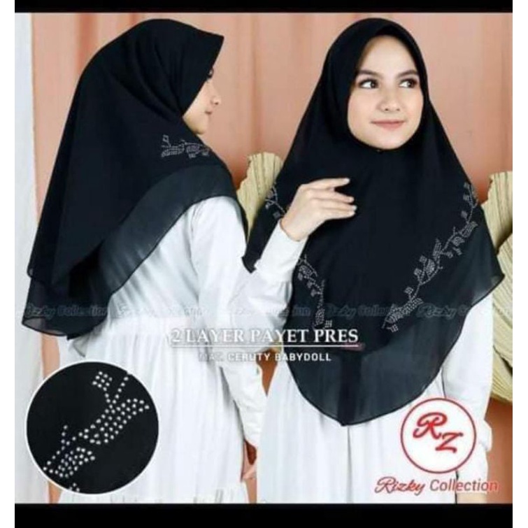 Hijab Khimar mini Rizky Payet Press R413