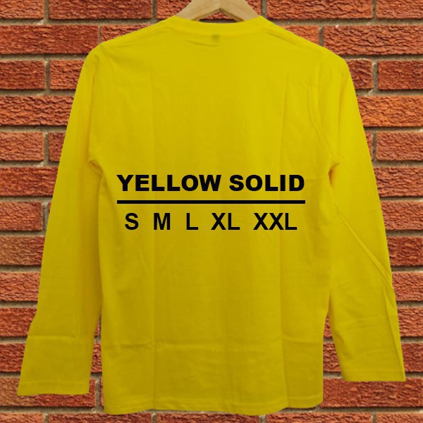 Baju Kaos Polos Dewasa KUNING  Tangan Lengan Panjang YELLOW Bandung Pria Wanita