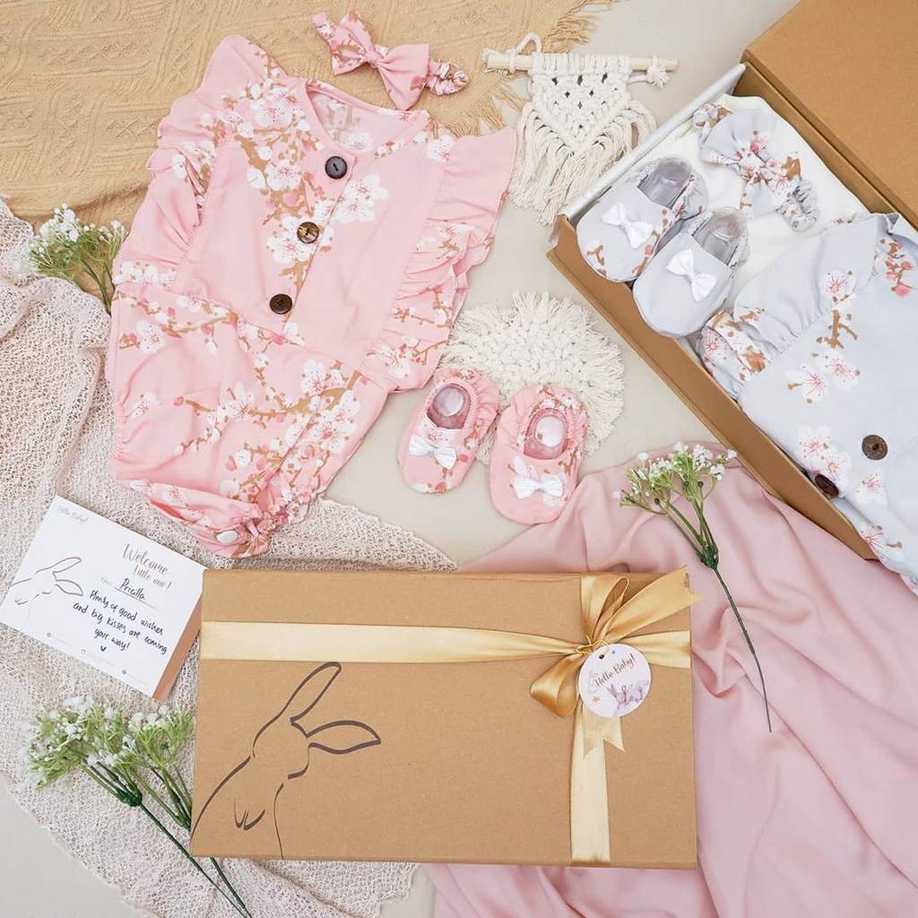 LIO035 Girls Baby Hampers 0-12 months/ Hampers bayi newborn/ Kado bayi/ baby girl gift set-Meredy Pink