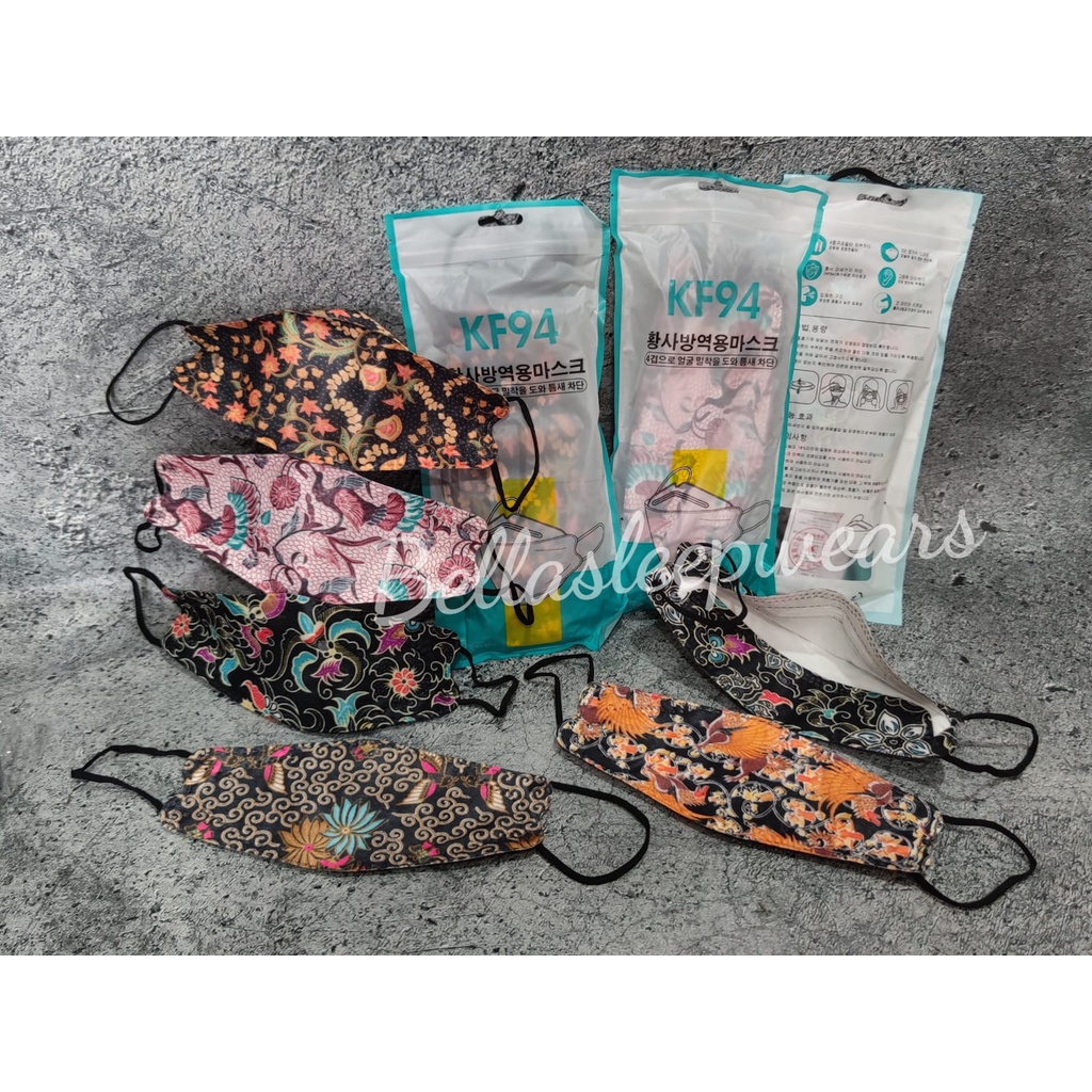 KF94 BATIK 10 PC - MASKER KF94 KOREA 4PLY MOTIF BATIK BEST SELLER