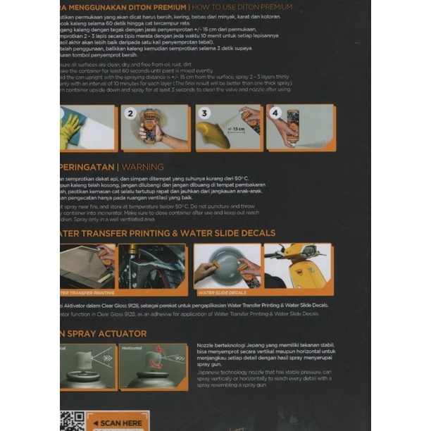 Diton PREMIUM 9129 Clear Semi Doff Cat Semprot/Pylox Helm/Motor/Gundam