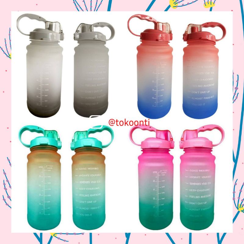 BOTOL OLAHRAGA 2 LITER / SPORT BOTTLE / BOTOL MOTIVASI QUIFIT TRITU