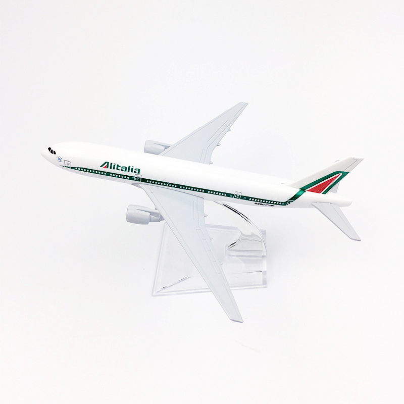 Alitalia Airways B777 Model Pesawat Terbang Italia 777 Bahan Metal Ukuran 16CM Untuk Dekorasi