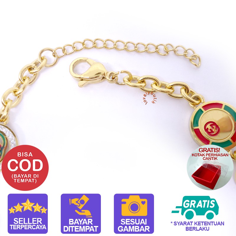 Lovelybutik Gelang Wanita Titanium Anti Karat Miranda New Gelang Tangan  BONUS KOTAK PERHIASAN