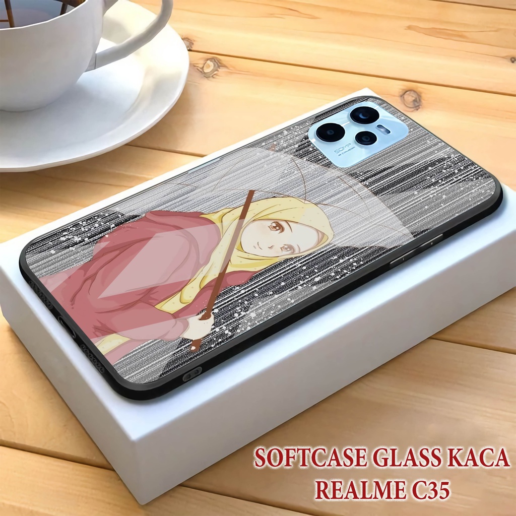 Softcase Glass Kaca -Realme C35 Case Hp Pelindung Handphone Realme C35 [ A32].