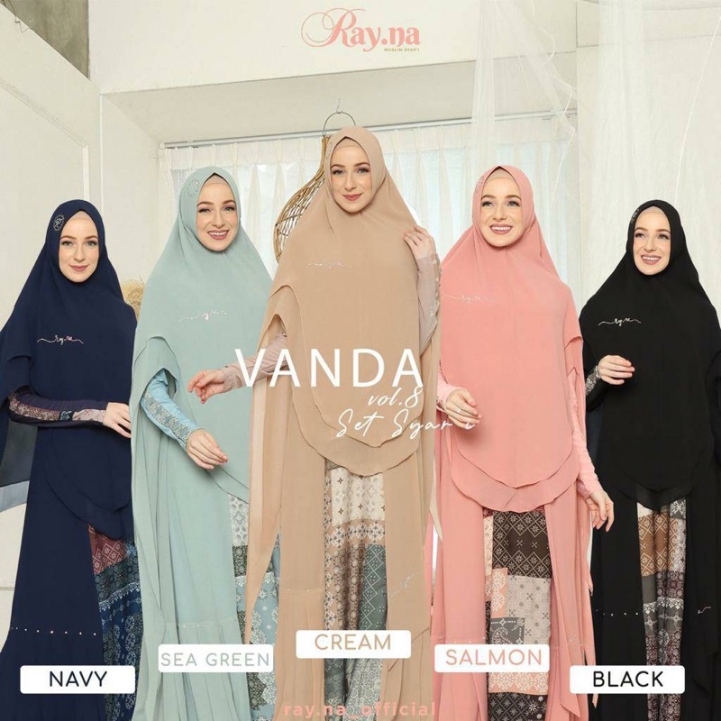Baju Dress Gamis Abaya Syari Wanita Berhijab Busui Friendly Terbaru 2022 | VANDA Series Rose Crepe M
