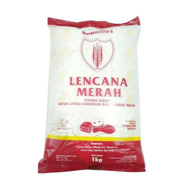 

Tepung Terigu Lencana Merah Bogasari 1 kg Protein Rendah