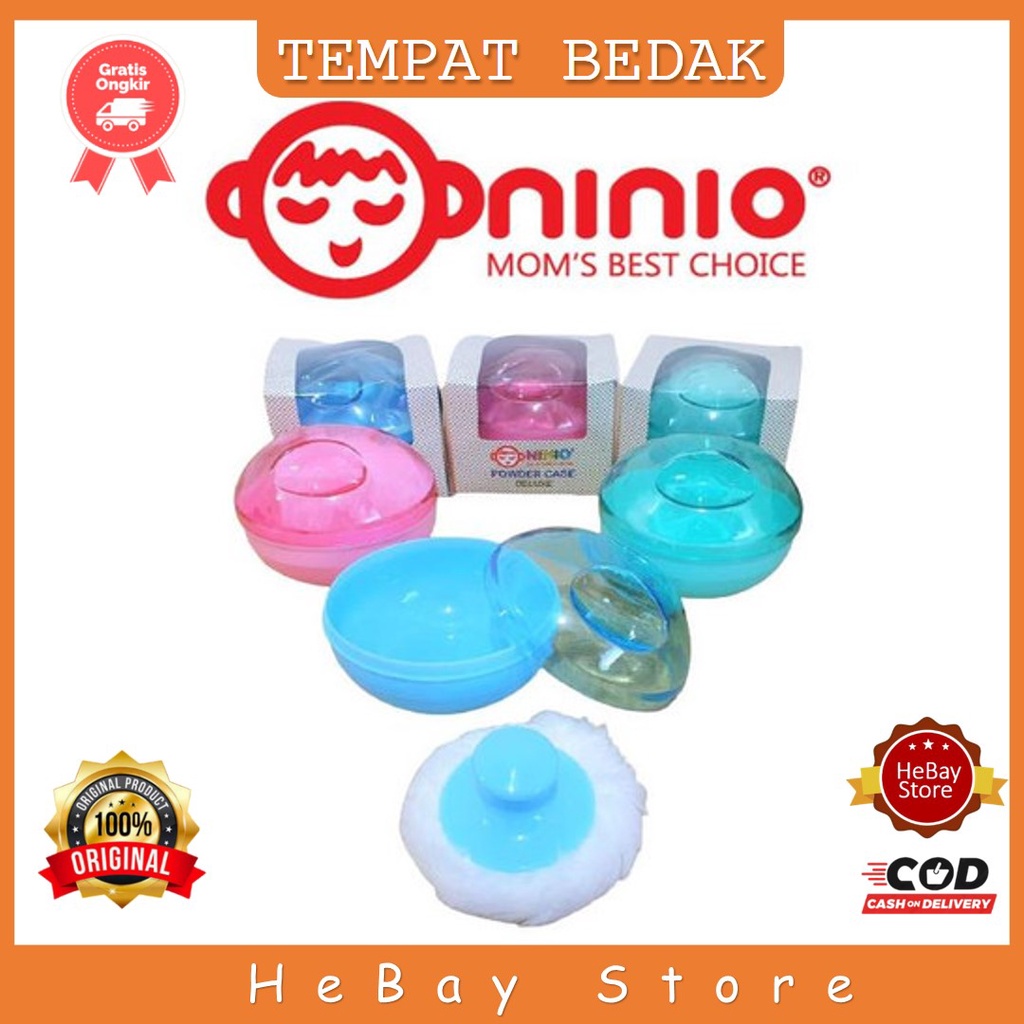 Tempat Bedak Bayi Single Ninio Powder Case Deluxe Tempat Box Wadah Bedak Bayi Powder Case