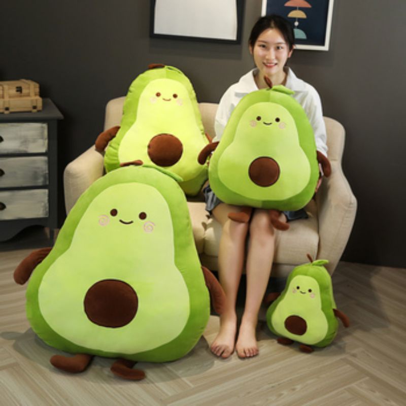 Boneka Bantal Dan Guling Buah Avocado Jumbo/Bantal Boneka Mr Avocado Lucu Bahan Lembut