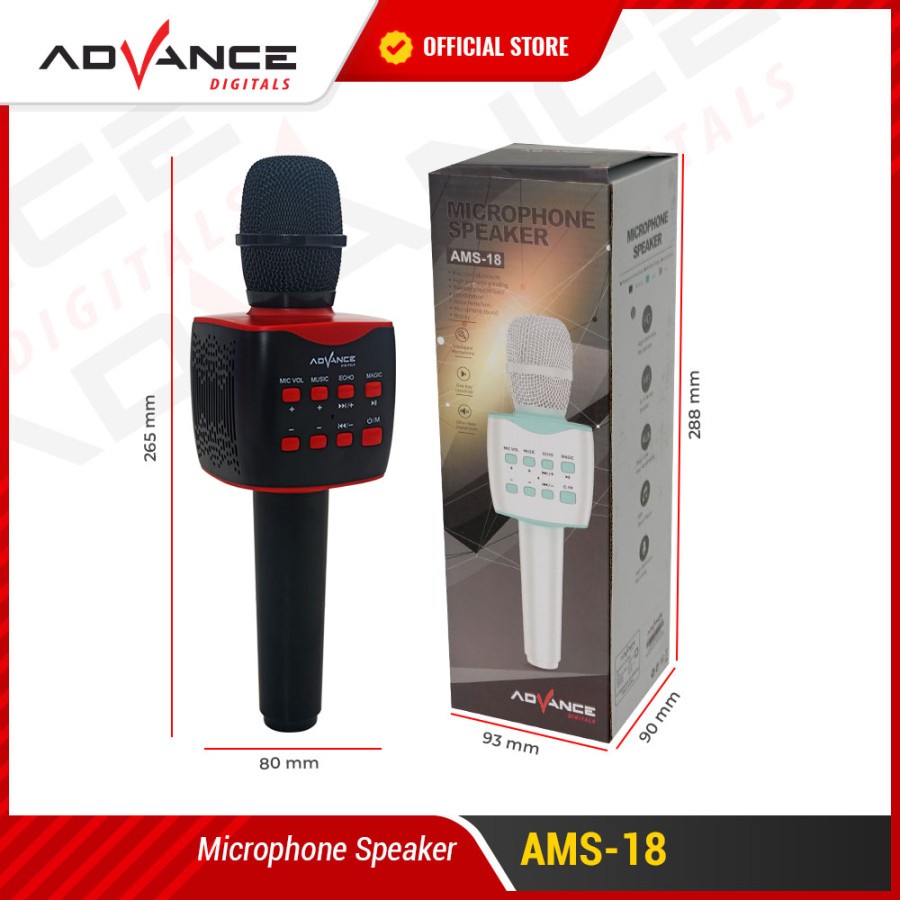 Advance AMS18 Mic Wireless Bluetooth Speaker Karaoke Portable Bass Aktif