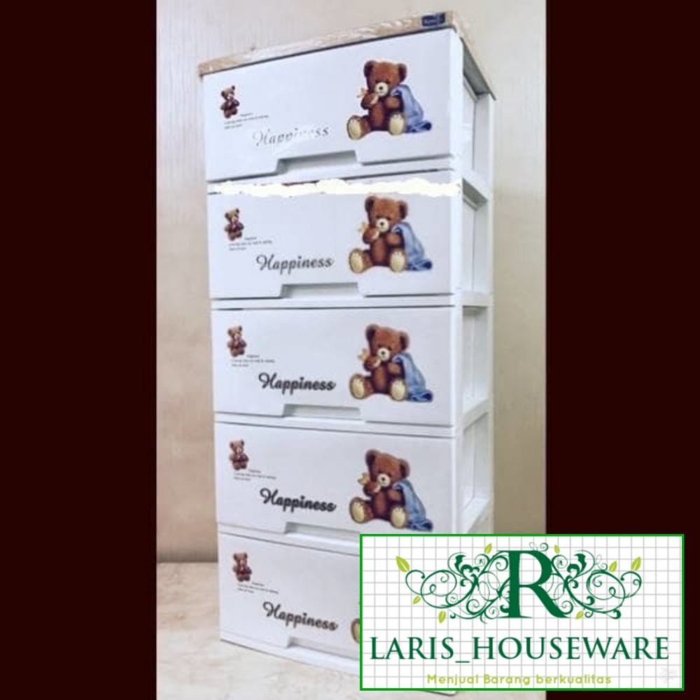 Lemari Plastik Laci Plastik Rak Serbaguna ROVEGA Susun 5  Murah