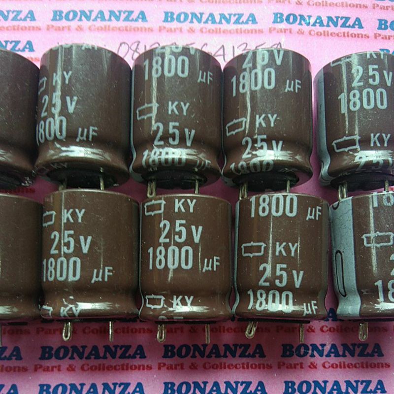 1800uf 25v diameter 1.5cm x 2cm jarak kaki 7mm