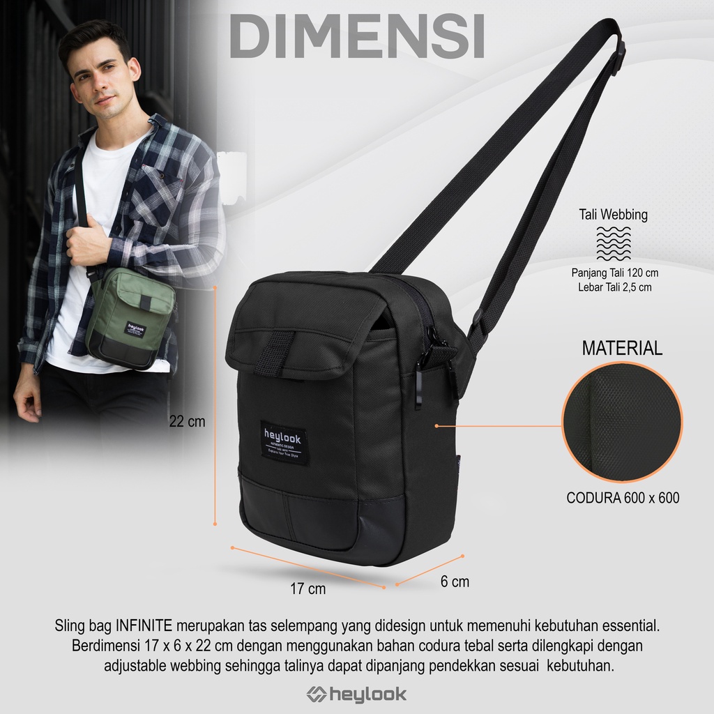 HEYLOOK Project - Tas Selempang Pria INFINITE Sling Bag Waterproof Pria