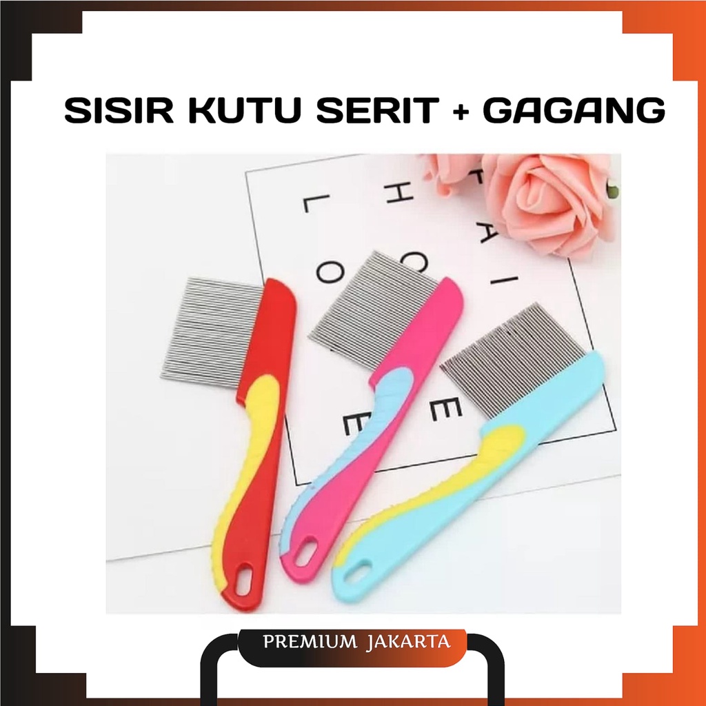 Sisir Kutu Logam / Sisir Serit Gagang Panjang / Sisir Rambut Kutu Dan Ketombe