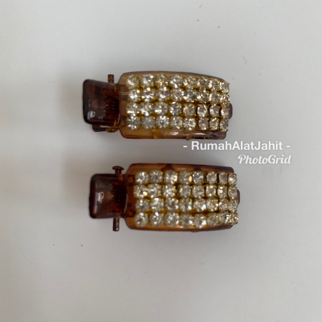 Jepit Rambut / Jedai Kecil Permata 3 cm Model 07A3 motif Permata Baris, jual Sepasang