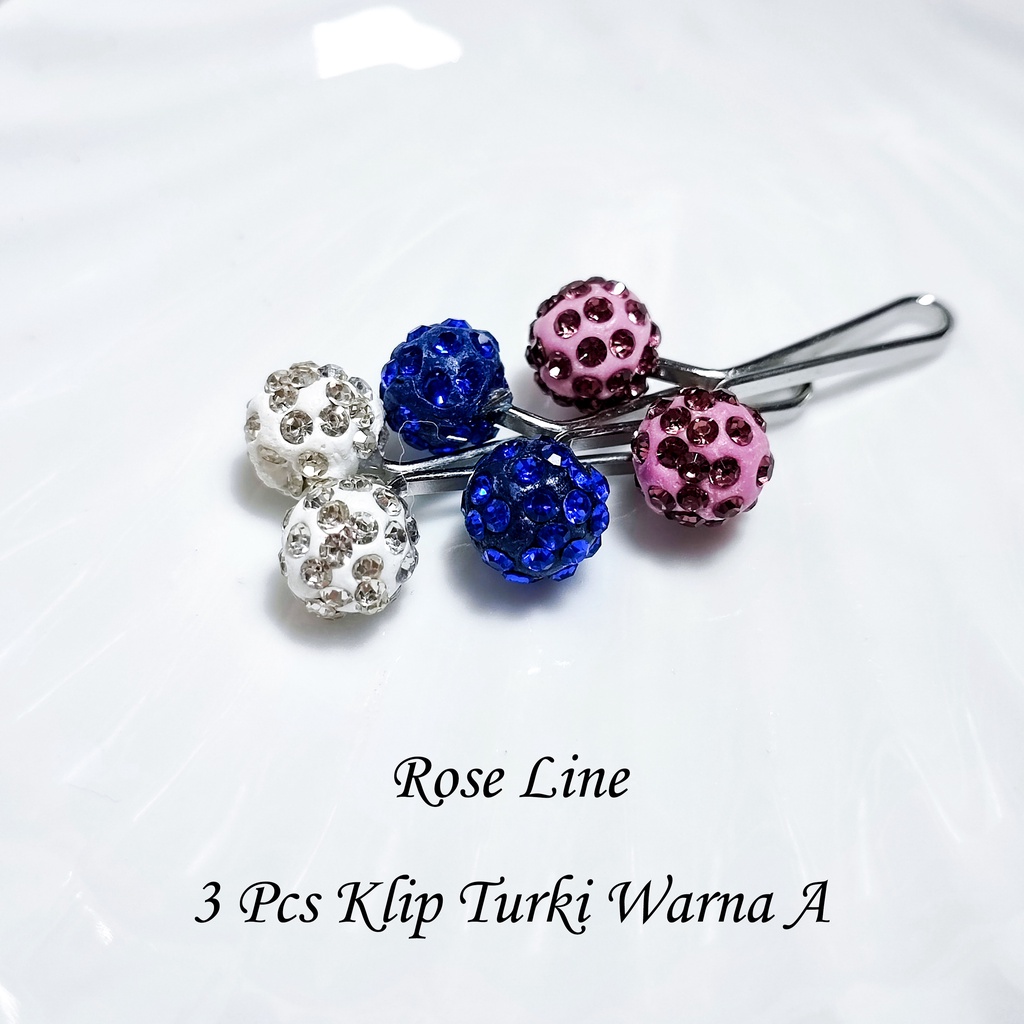 Klip Turki Premium Warna-Warni Isi 3 Pcs