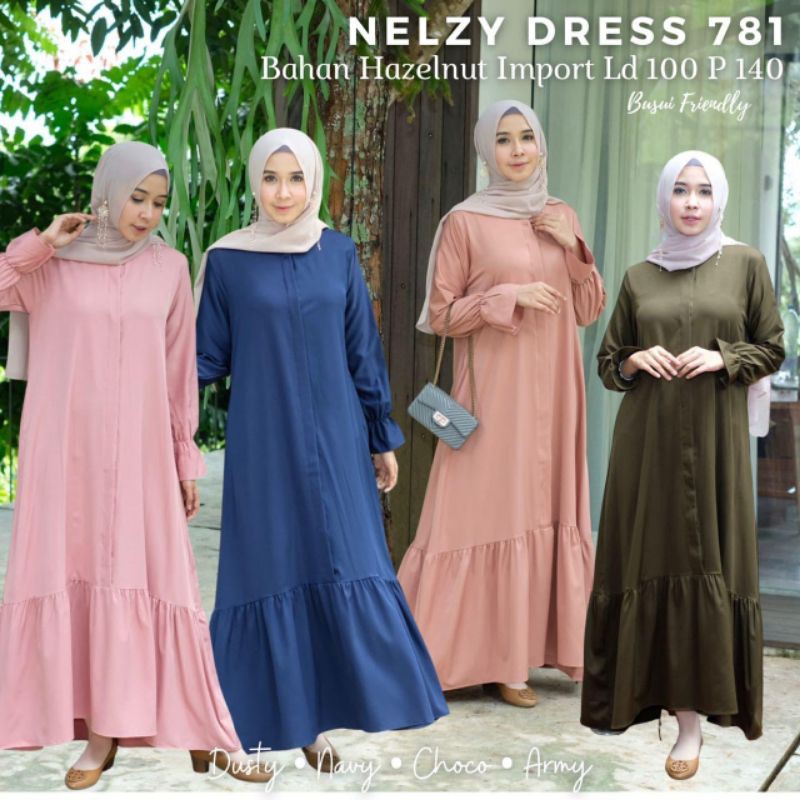 [REAL PICTURE] NELZY DRESS HAZELNUT IMPORT TANAH ABANG PGMTA METRO GROSIR SUPPLIER KONVEKSI RESELLER