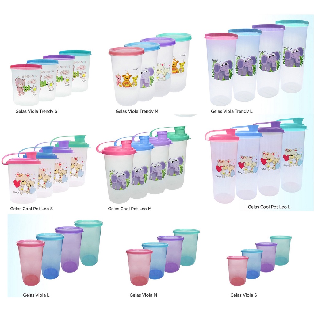 GELAS PLASTIK - GELAS TUTUP TUMBLER MOTIF - VIOLA