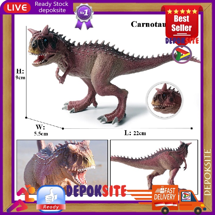 Carnotaurus Dinosaur Dinosaurus Mainan Pajangan Koleksi Jurassic Park