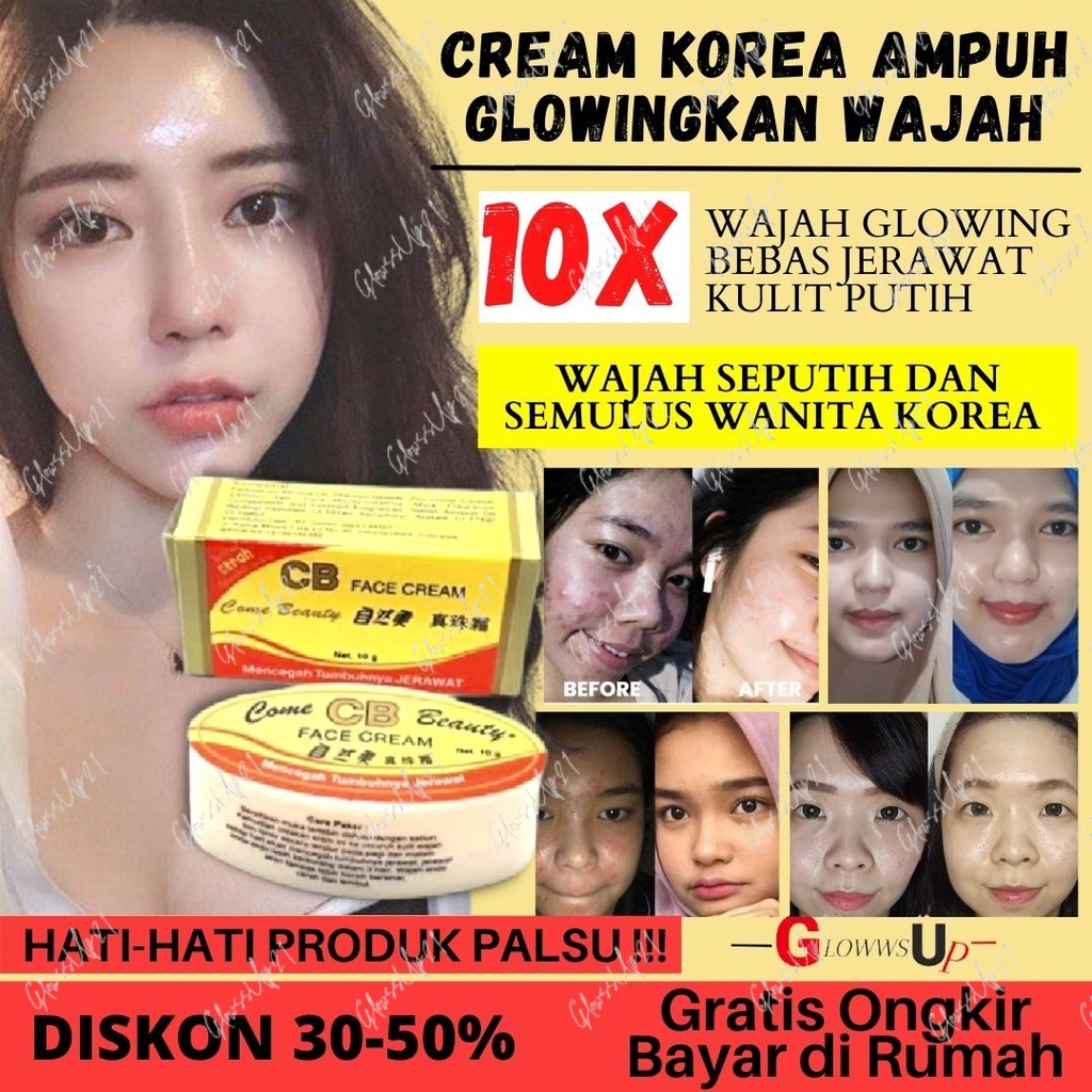 CREAM PENCERAH WAJAH KRIM PEMUTIH WAJAH PENGHILANG FLEK JERAWAT - CB CREAM KOREA ORIGINAL