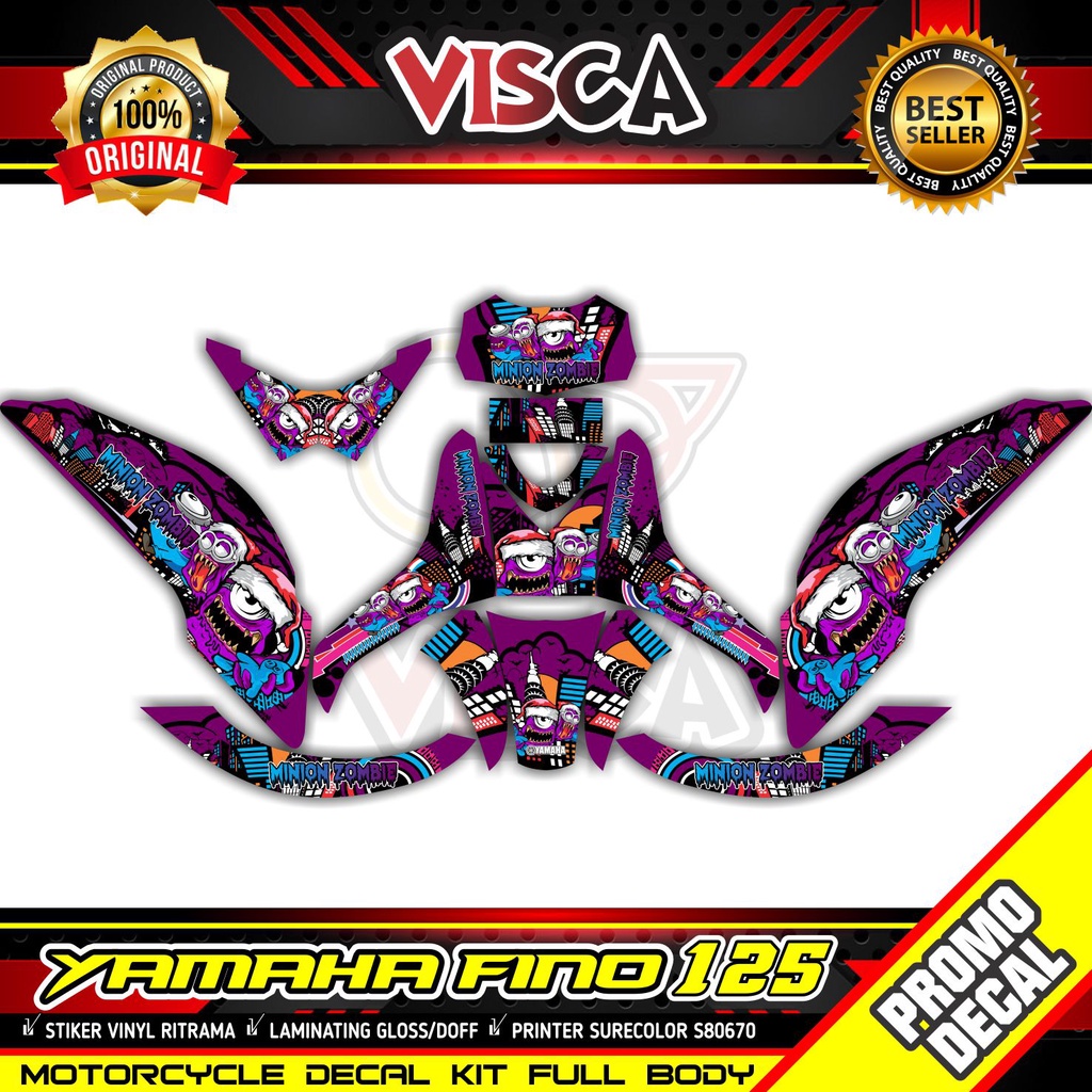 COD / Bayar ditempat Decal Fino 125 Full Body Striping Fino 125 Stiker Fino 125 MINION ZOMBIE