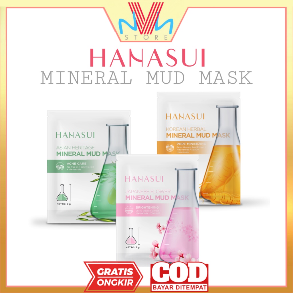 HANASUI MINERAL MUD MASK - MASKER WAJAH HANASUI - MASKER LUMPUR - MASKER MUKA