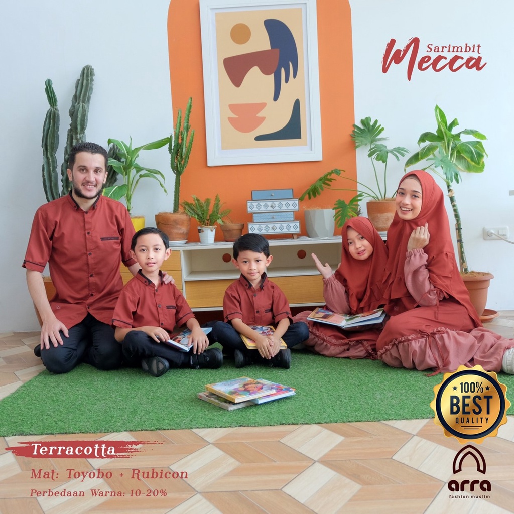 Baju Muslim Sarimbit Couple Kapel Kapelan Keluarga Koko Ayah Pria Gamis Kerudung Jilbab Hijab Wanita