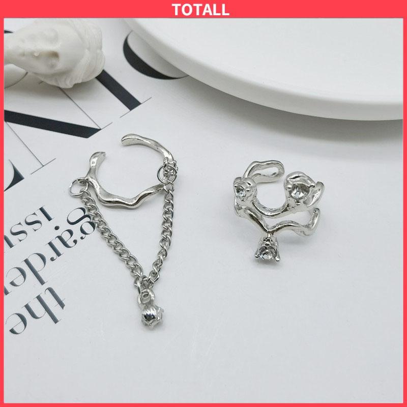 COD 2pcs Cincin Model Gelombang Tidak Teratur Adjustable Untuk Wanita-Totall