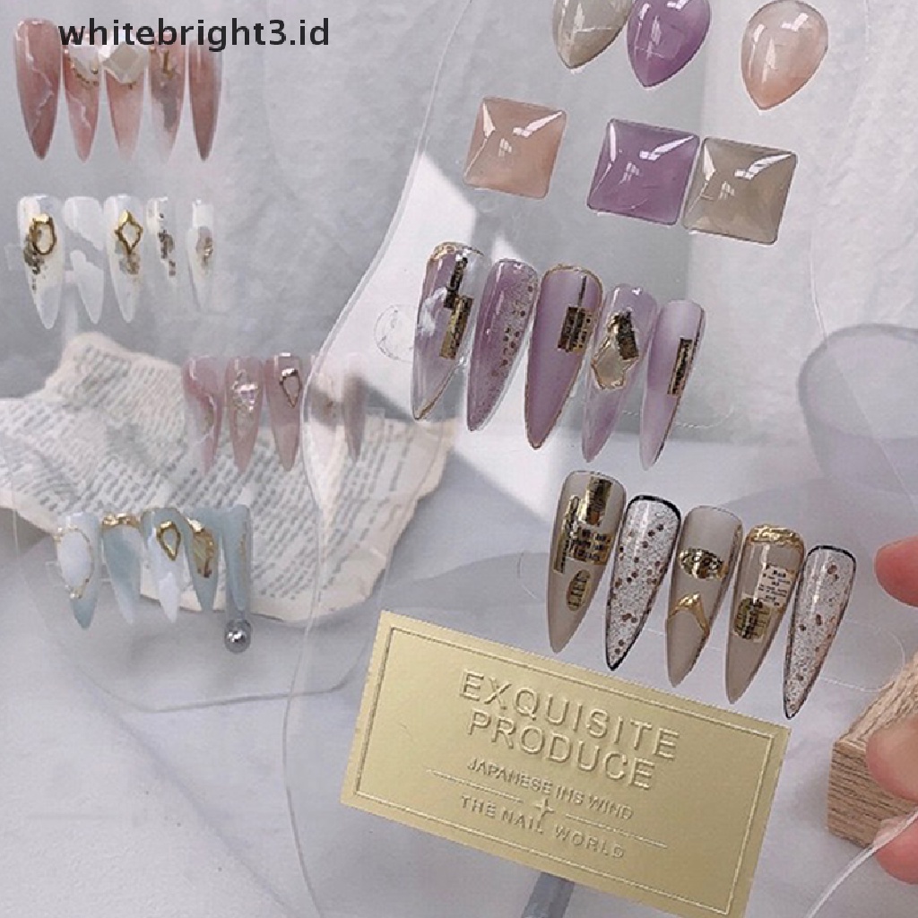 {whitebright3.id} Irregular Acrylic Nail Art False Tips Display Board Shelf Display Stand Manicure ,