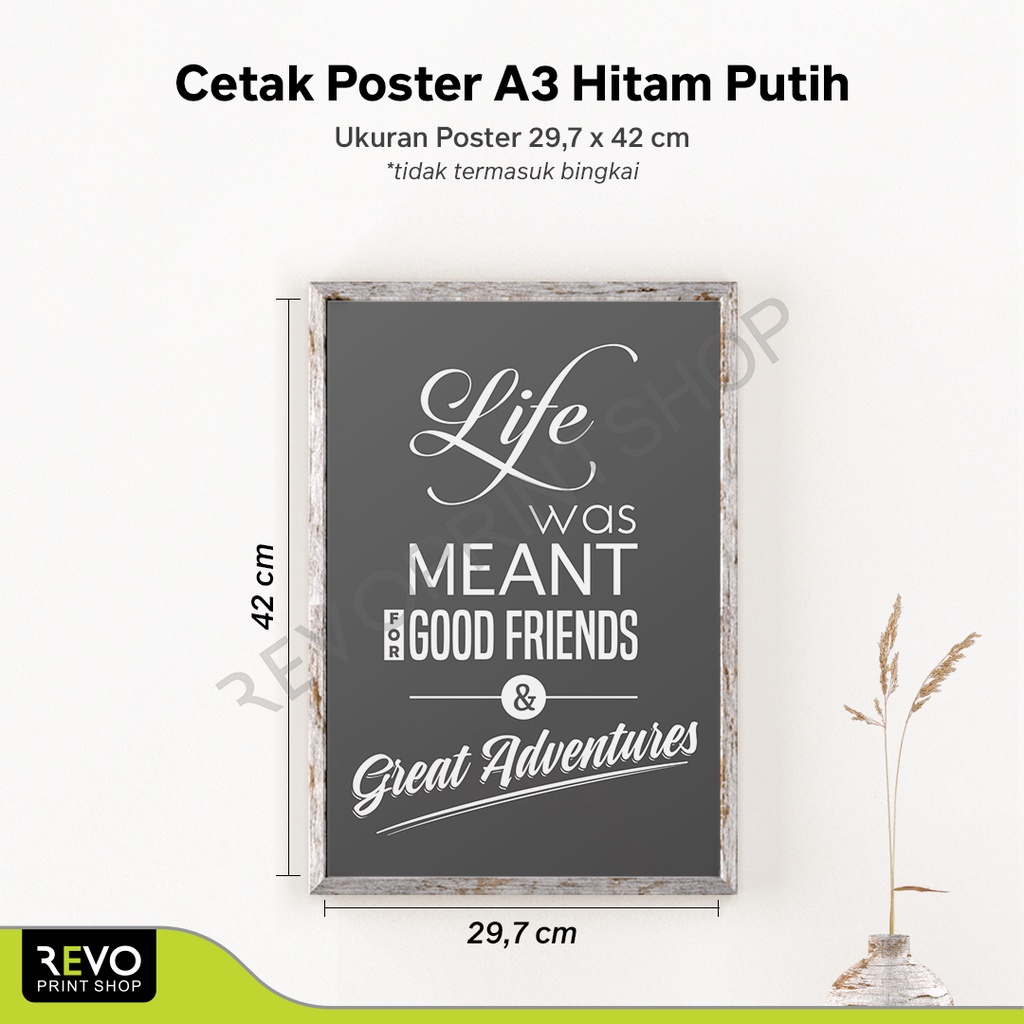 Cetak Poster A3 Hitam-Putih/Cetak Poster Custom/Poster Art Carton/Poster Aesthetic