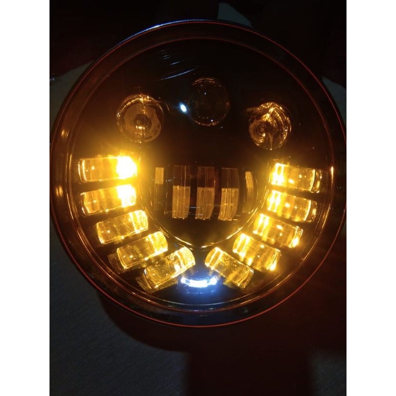 Lampu Daymaker 7inc bulat 19LED Motor Mobil Waterproof