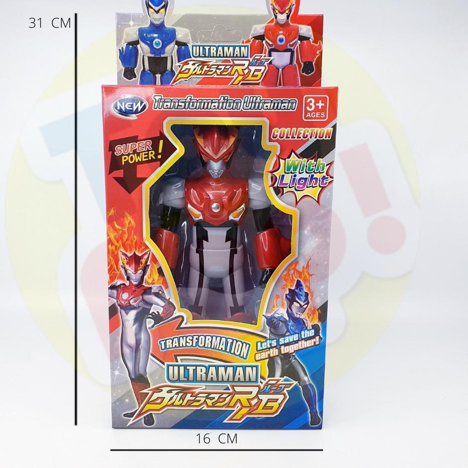 Bagus Dipakai.. Mainan Robot Ultraman Merah/Biru dengan Lampu Bisa Memanjang Dari 17-21cm