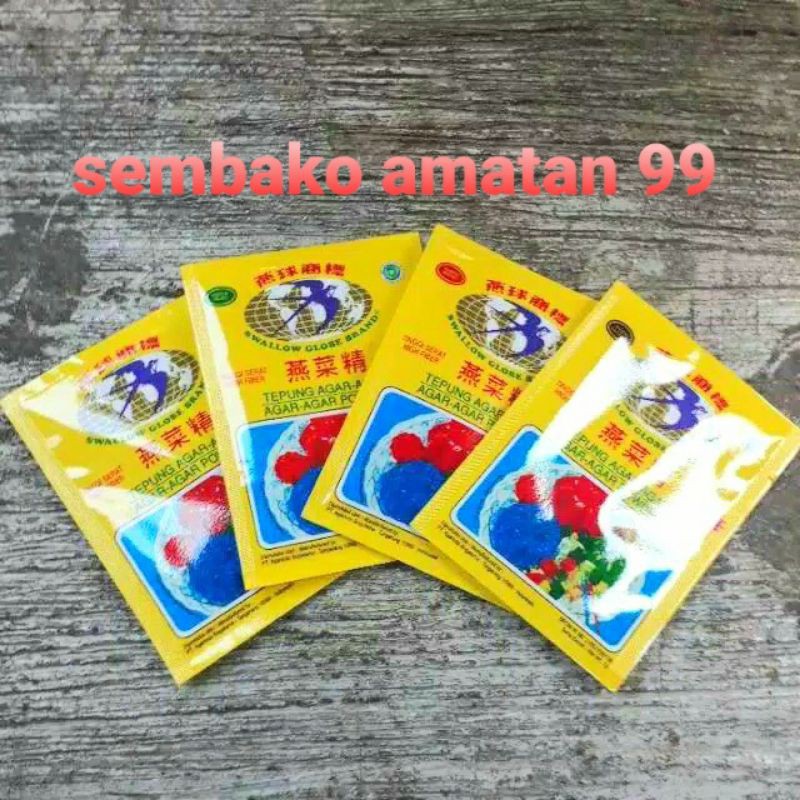 Agar Agar Swallow Globe Warna Putih  Merah Hijau Coklat dan Agar Agar Bola Dunia Plain 7 Gram