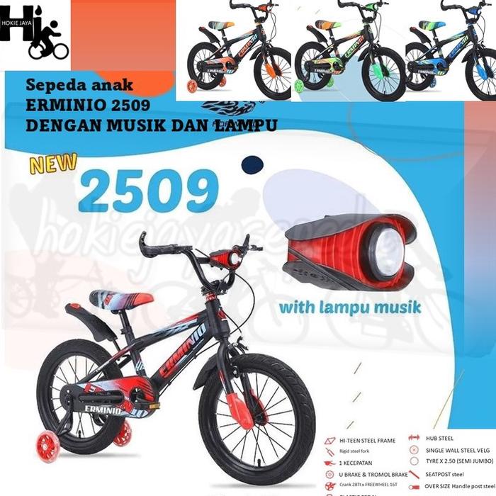 [[BISA COD]] Sepeda Anak BMX 18" erminio musik dan lampu 2509  (UMUR 5-7 TAHUN) TERPERCAYA