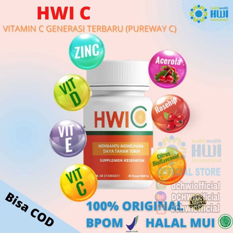 [BISA COD] ECER PER 1 KAPSUL HWI C (VITAMIN C/D/E/K & ZINC DLM 1KAPSUL)HWI C Vitamin C ( pureway C )