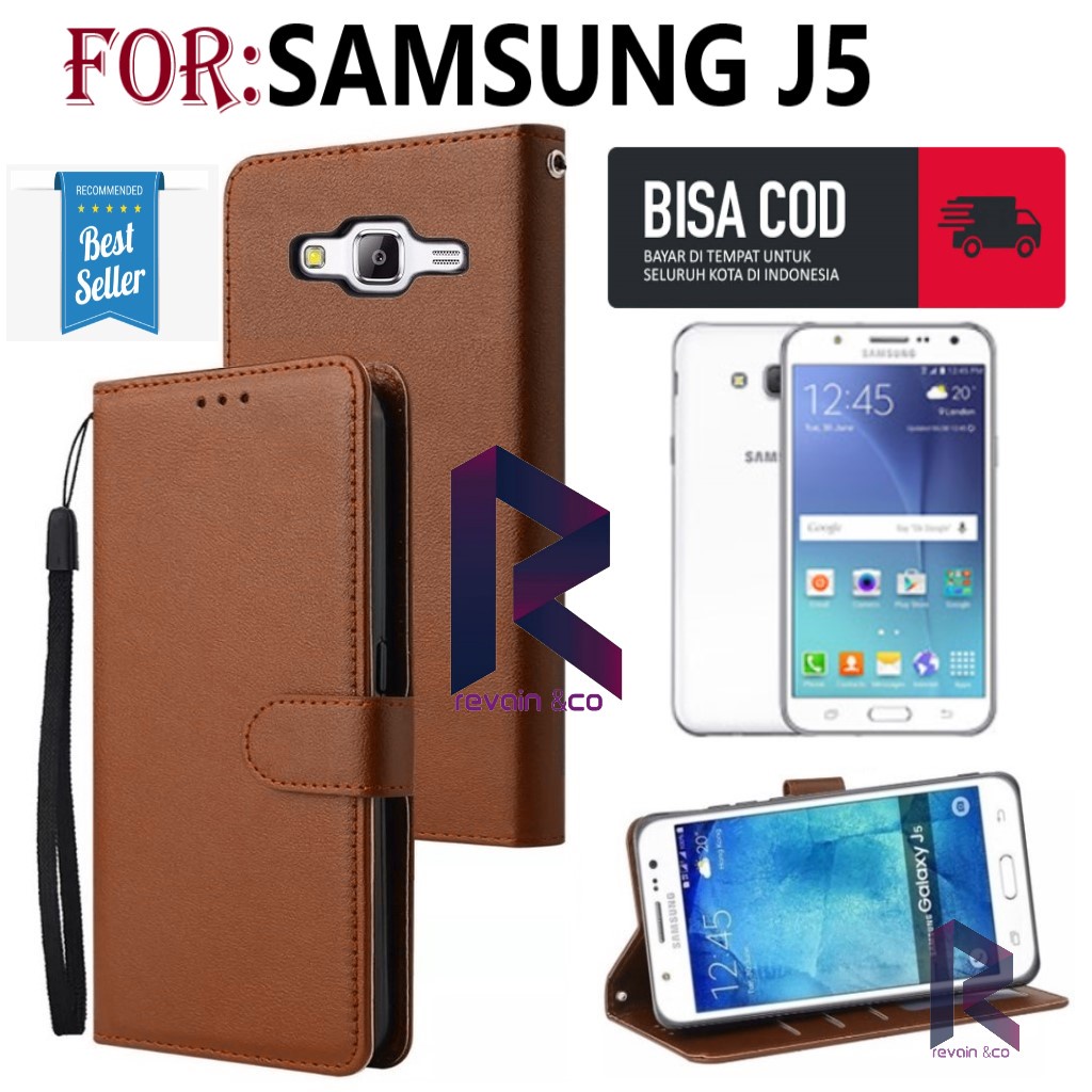 FLIP COVER SAMSUNG J5 FLIP WALLET LEATHER KULIT PREMIUM SARUNG BUKA TUTUP KESING HP FLIP CASE SAMSUNG J5