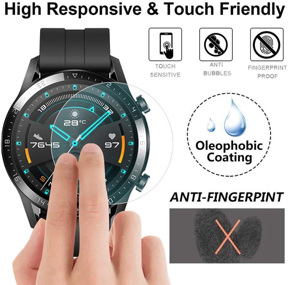 Pelindung Layar Tempered Glass 46mm Untuk Smartwatch Huawei Gt2 Honor Magic S1 Watch 2 Pro 42mm