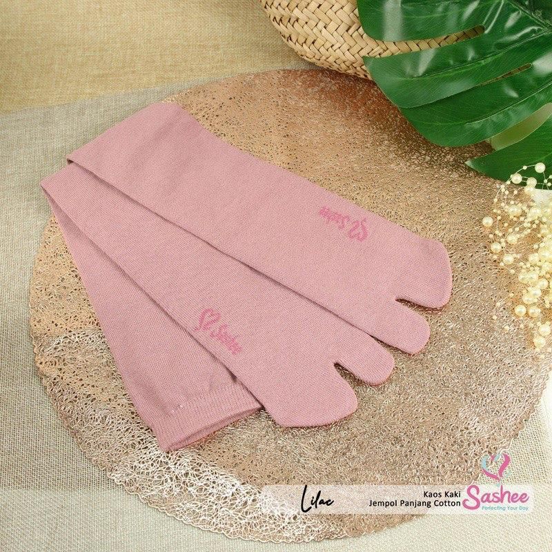 ORIGINAL Kaos Kaki Sashee Jempol Polos Panjang Selutut | Kaos Kaki Sashee Jempol Panjang Katun-Iilac