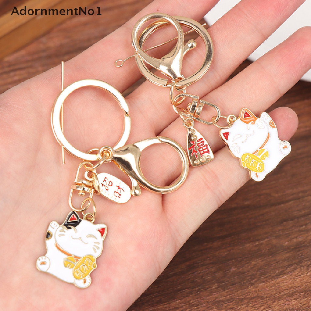 (AdornmentNo1) Gantungan Kunci Bentuk Kucing Keberuntungan Charms