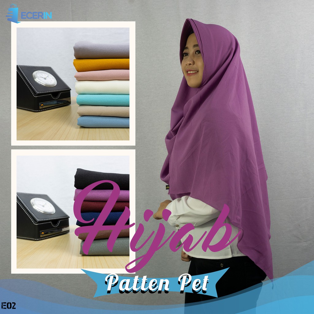 HIJAB PATTEN PET Kerudung Instan Premium/Pasmina Instan Pet/Anti Tembem/ Pasmina Jumbo Dua LubanG