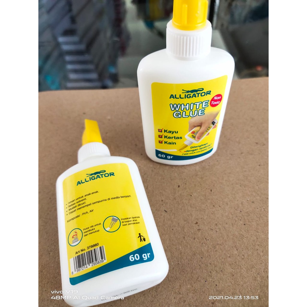 

ALLIGATOR White glue 60gr -Non toxic di lengkapi dengan spatula (alat untuk meratakan lem)