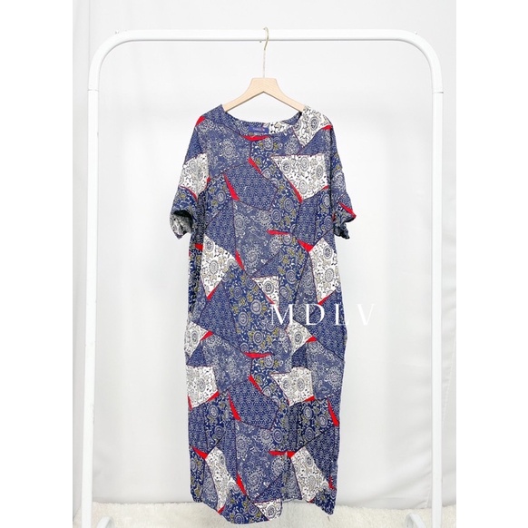 MDLV ~ 79007 Javania Loose Dress Oversize Dress Big Size Long Dress Batik Fashion Import